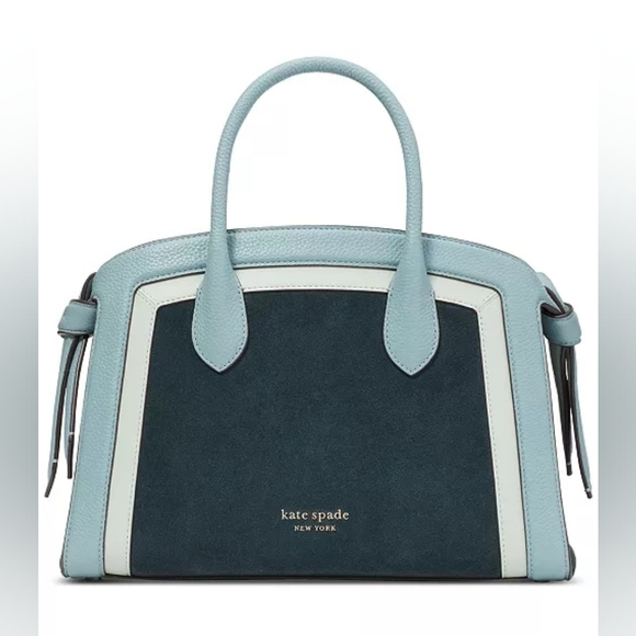 kate spade Handbags - Kate Spade NY Knott Color-blocked Leather Suede Medium Zip-Top Satchel Crossbody